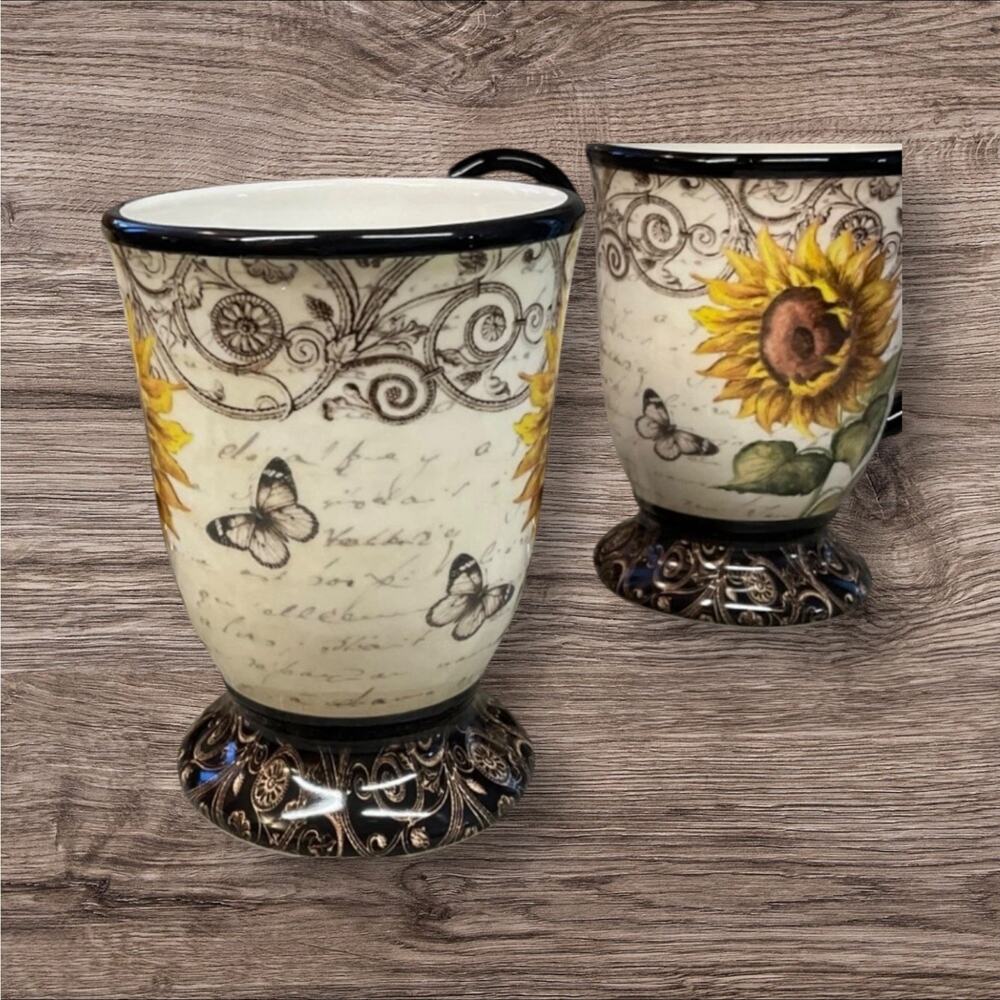 French Sunflower Coffee Mug Set Of 2 by Certified International
